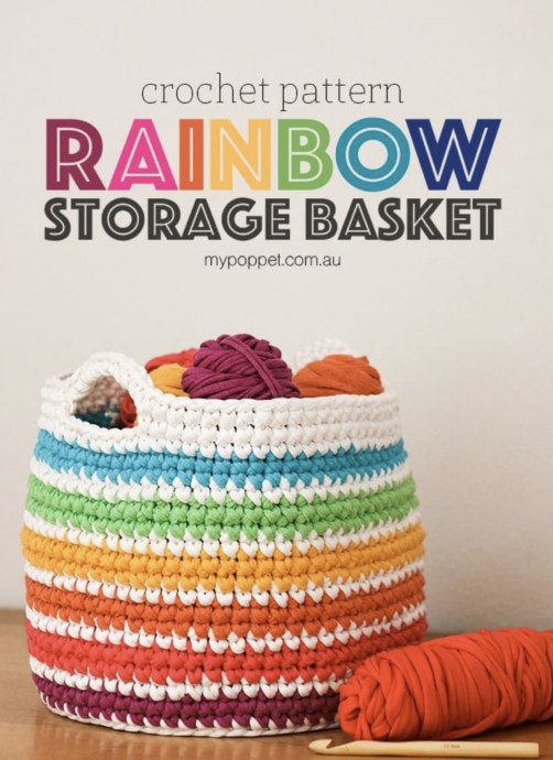 Colorful Crochet Rainbow Storage Basket Tutorial for Creative Hook Enthusiasts