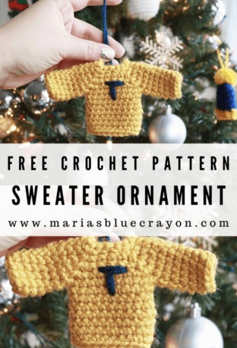 Create Colorful Crochet Sweater Ornaments for Your Christmas Tree and Home Decor Create Colorful Crochet Sweater Ornaments for Your Christmas Tree and Home Decor
