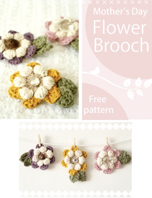 Create a Stunning Flower Brooch for Spring Holidays with Leftover Yarns Create a Stunning Flower Brooch for Spring Holidays with Leftover Yarns