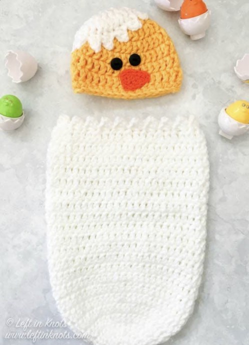 Crochet a Baby Chick Cocoon Set