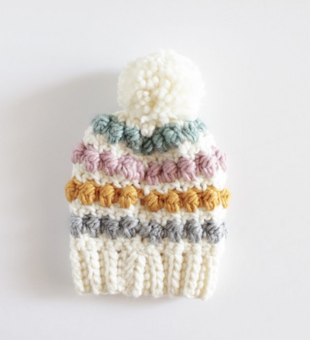 DIY Crochet Even Berry Stitch Baby Hat