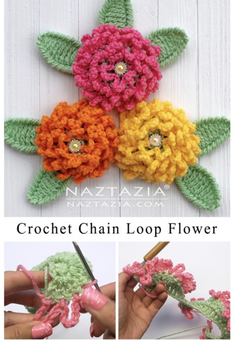 How to Crochet an Easy Chain Loop Flower