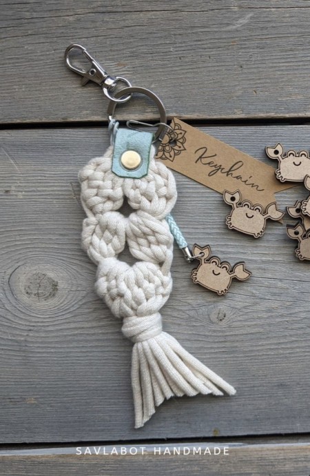 Mermaid Tail Crochet Keychain