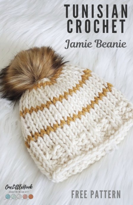 DIY Tunisian Knit Stitch Beanie