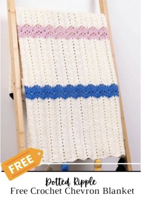 Easy Chevron Puff Stitch Crochet Blanket