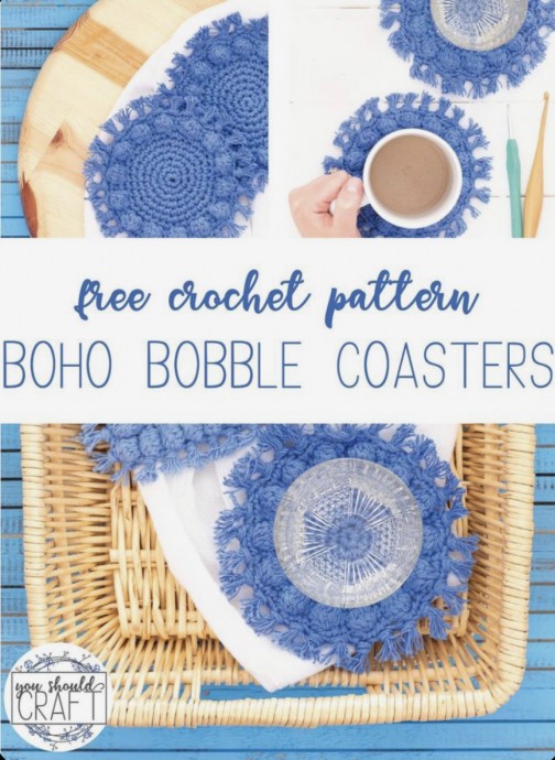Easy Round Boho Crochet Coasters
