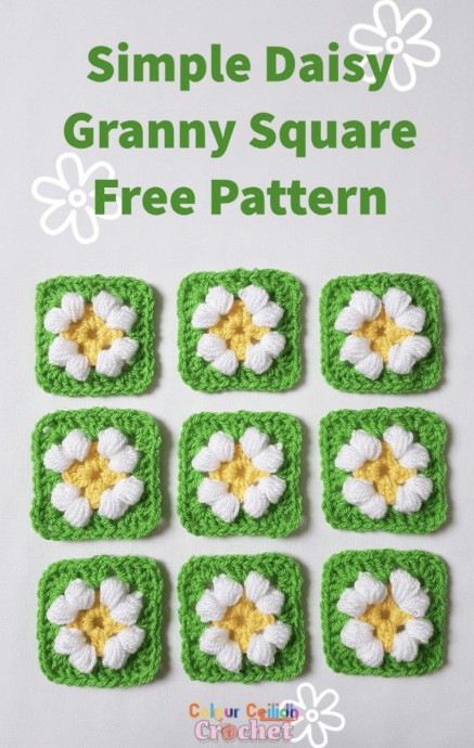 Simple Puff Daisy Granny Square