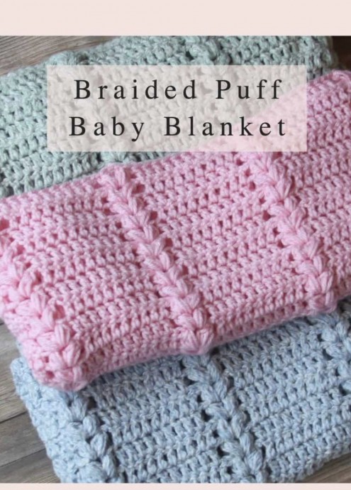 Braided Puff Crochet Baby Blanket