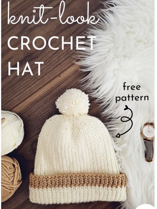 DIY Knit-Look Crochet Hat