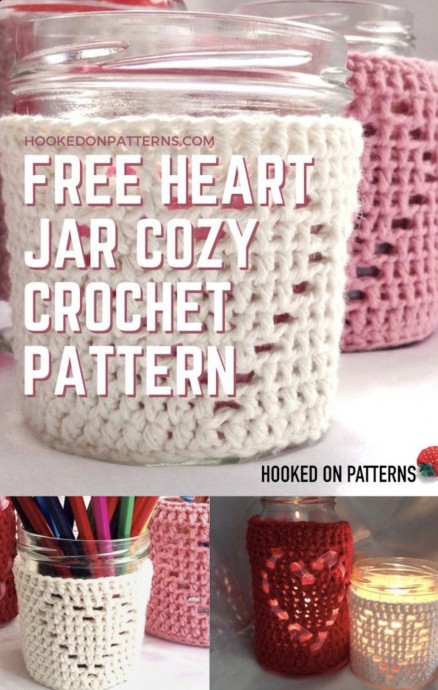 Valentine’s Crochet Jar Cozy