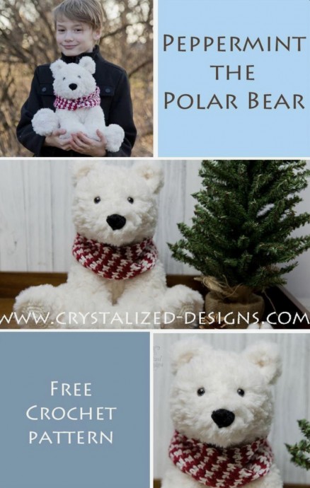 Peppermint the Polar Bear Amigurumi