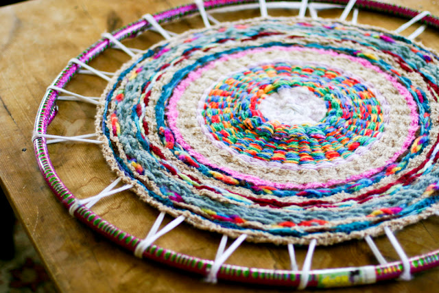Make a rug from recycled tees or yarn leftovers