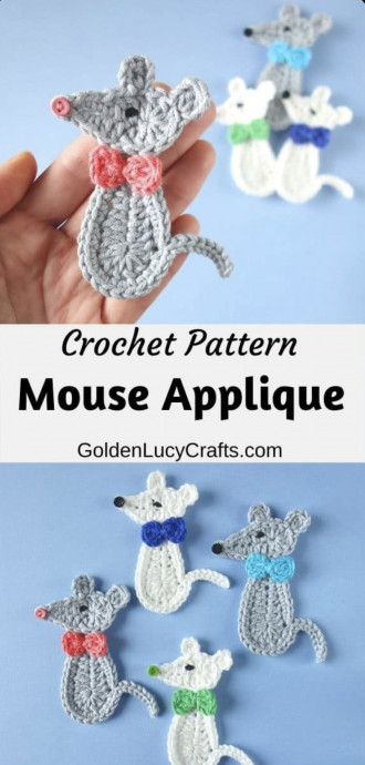 Easy Crochet Mouse Appliqué