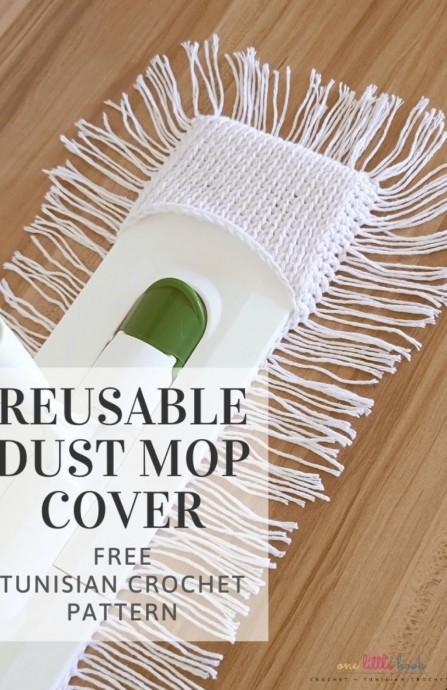 Cool Tunisian Crochet Reusable Dust Mop Cover