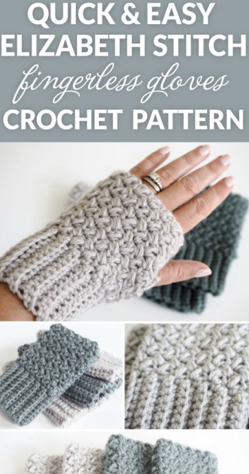 Crochet Fingerless Gloves: Easy Elizabeth Stitch Pattern Tutorial Crochet Fingerless Gloves: Easy Elizabeth Stitch Pattern Tutorial