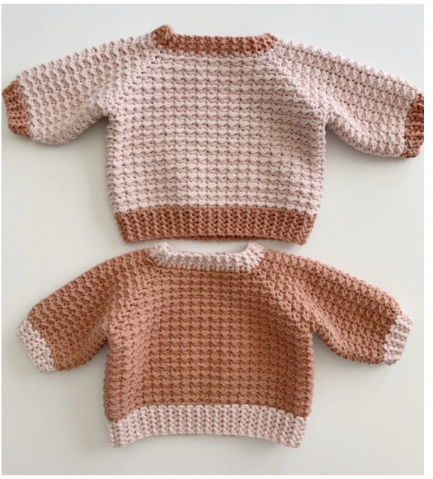 Even Moss Crochet Baby Sweater