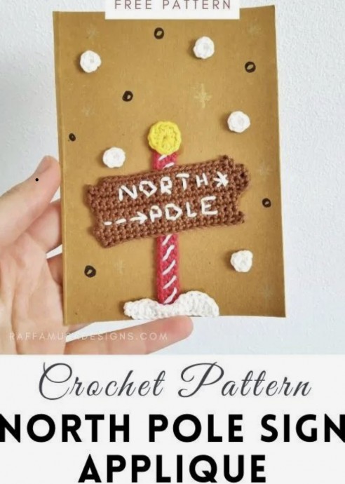 Transform Your Boring Granny Squares with a Festive North Pole Sign Applique for Christmas Decorations Transform Your Boring Granny Squares with a Festive North Pole Sign Applique for Christmas Decorations