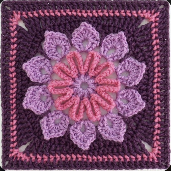 Simple 10-Petal Afghan Square