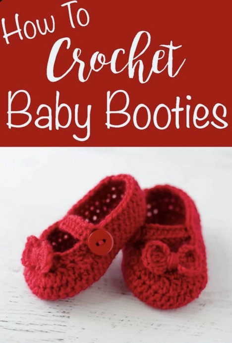 Mary Jane Crochet Baby Booties