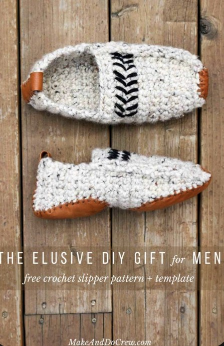 Make Men’s Crochet Slippers