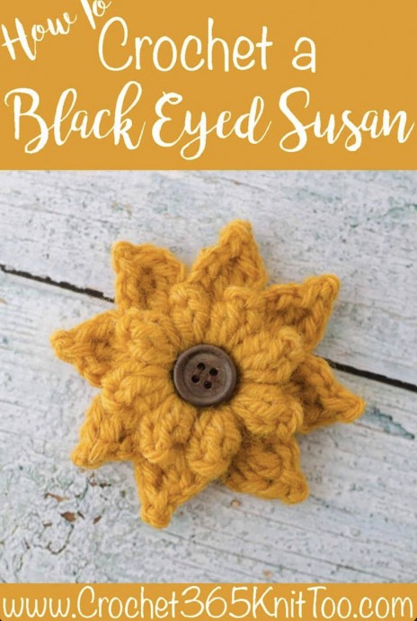 DIY Crochet Black Eyed Susan Flower