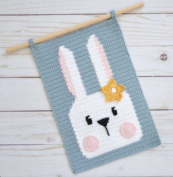 Create a Charming Spring Wall Hanging for Easter with This Cute Bunny Design Create a Charming Spring Wall Hanging for Easter with This Cute Bunny Design