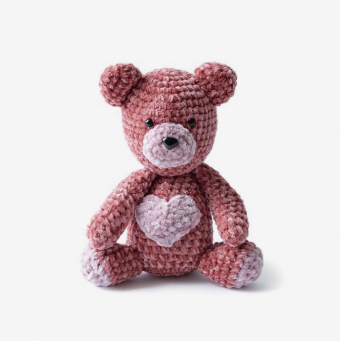 Velvet Valentine Crochet Bear