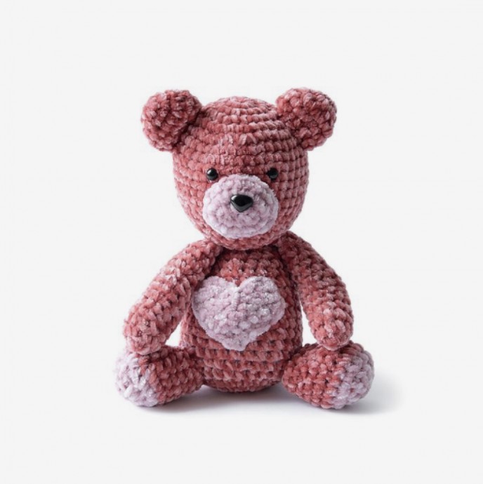 Create an Adorable Velvet Valentine Bear with This Free Crochet Pattern Create an Adorable Velvet Valentine Bear with This Free Crochet Pattern