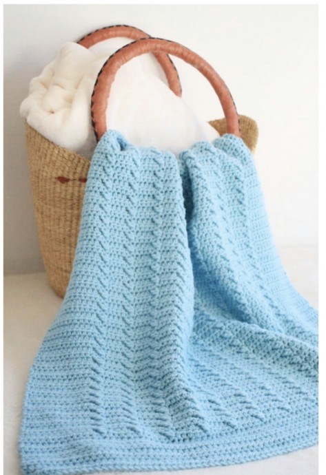 Lovely Rippled Fast Crochet Blanket