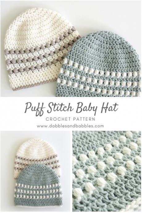 Puff Stitch Crochet Baby Hat