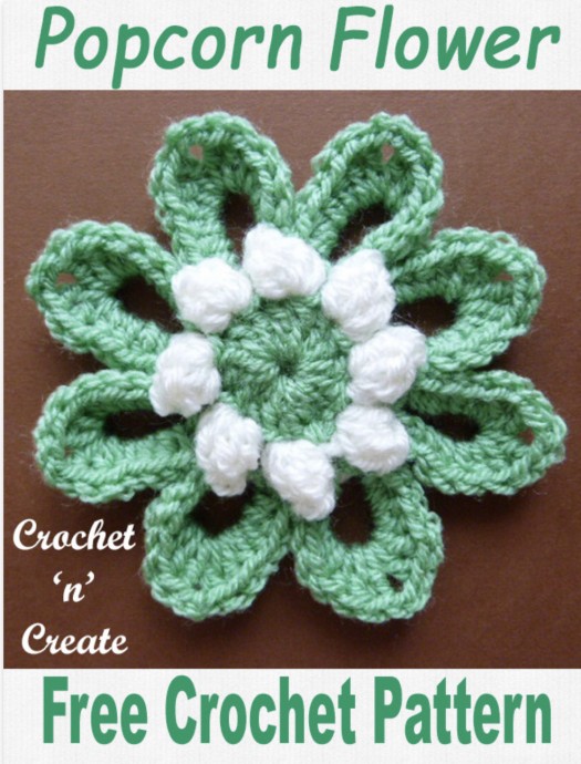DIY Crochet Popcorn Flower