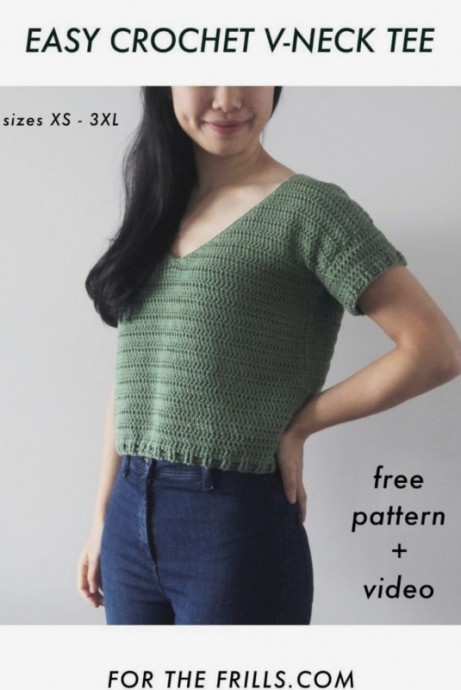Create Your Stylish V-Neck Tee: Easy Crochet Tutorial with Materials List Create Your Stylish V-Neck Tee: Easy Crochet Tutorial with Materials List