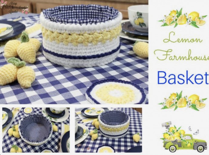 Cute Lemon Farmhouse Basket