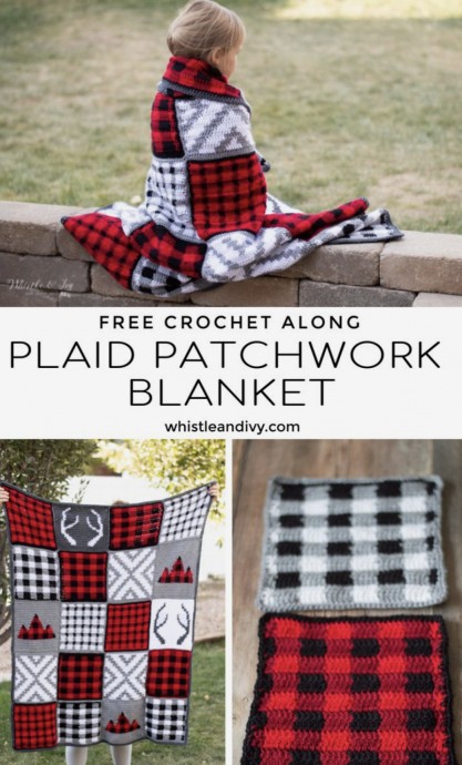 Crochet a Plaid Patchwork Blanket