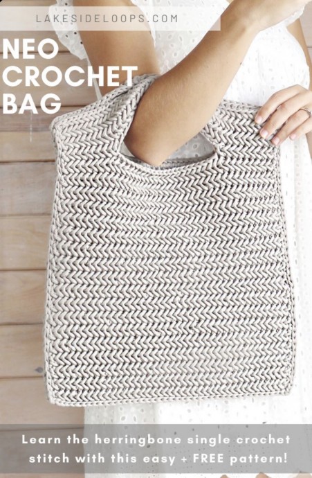 Neo Herringbone Crochet Bag