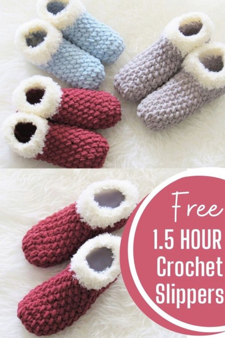Make Chunky Crochet Slippers
