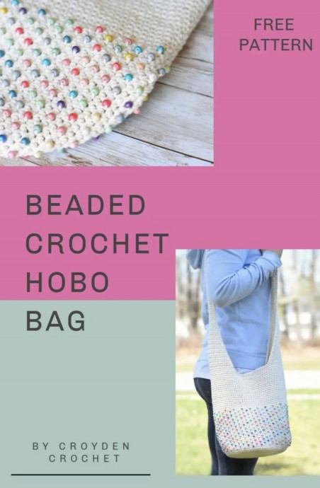Lovely Beaded Crochet Hobo Bag