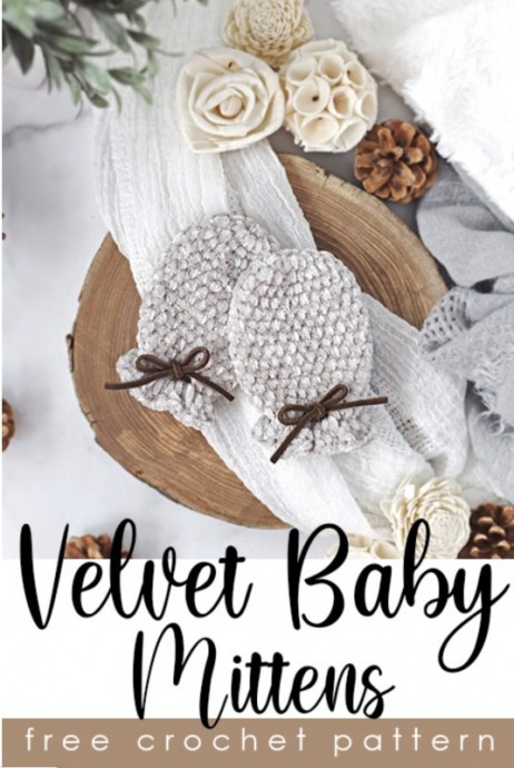 Cute Velvet Baby Mittens
