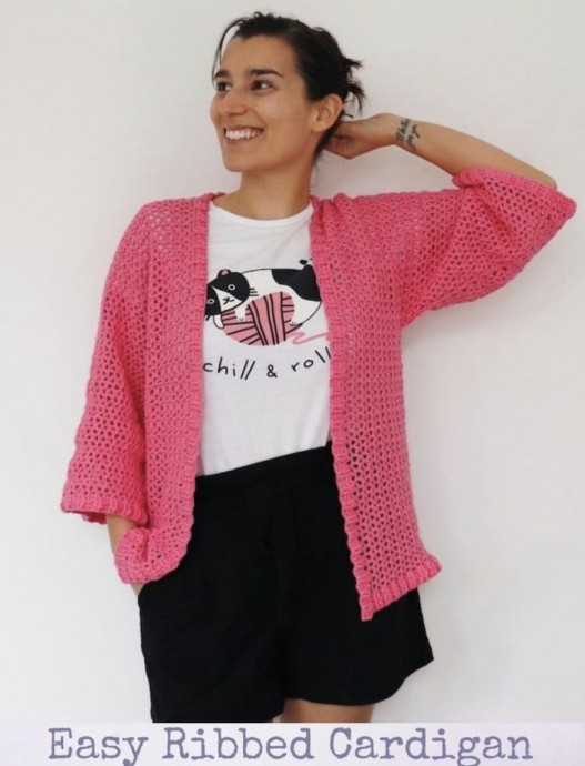 Ribbed Crochet Cardigan