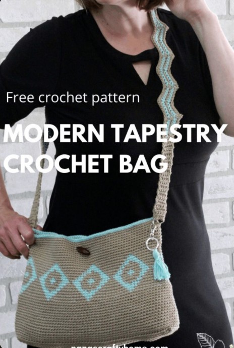 Retro Chic Tapestry Crochet Bag