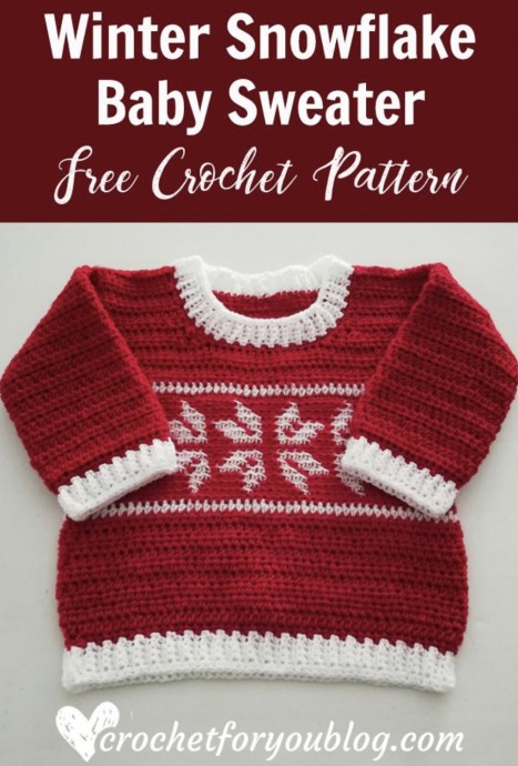 Crochet a Winter Snowflake Baby Sweater