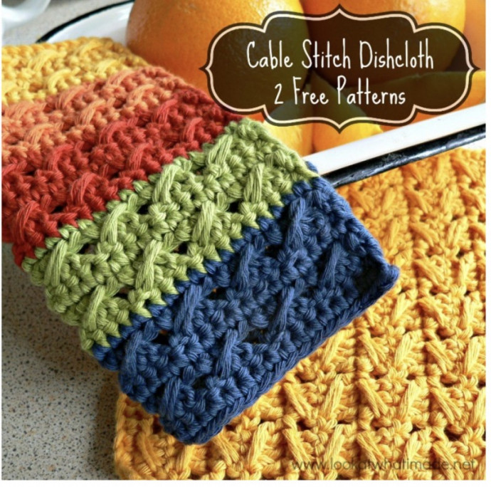 DIY Cable Stitch Dishcloth