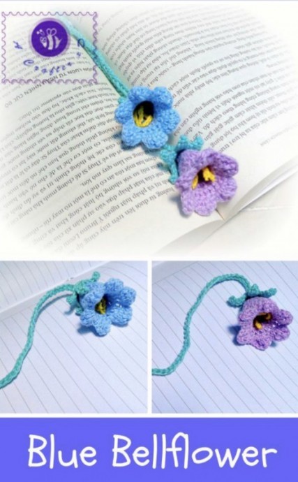 DIY Crochet Blue Bellflower