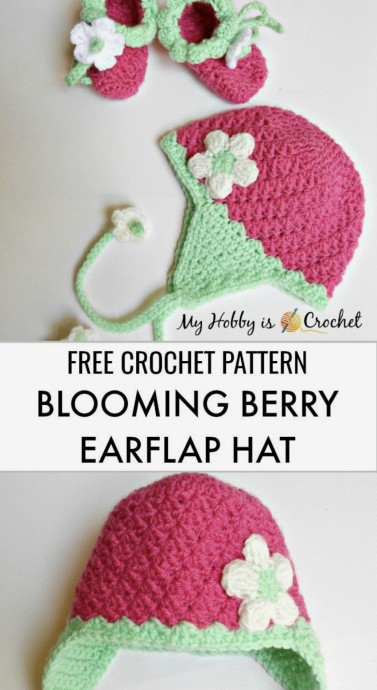 Blooming Berry Earflap Baby Hat