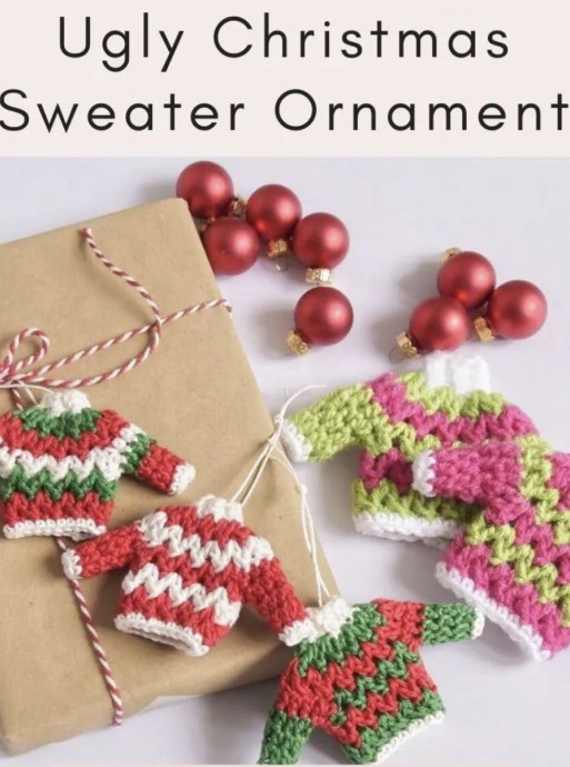 DIY Ugly Christmas Sweater Crochet Ornament