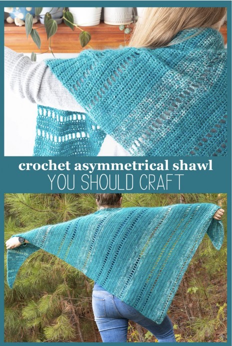 Easy Beginner-Friendly Asymmetrical Shawl Crochet Pattern Tutorial Easy Beginner-Friendly Asymmetrical Shawl Crochet Pattern Tutorial