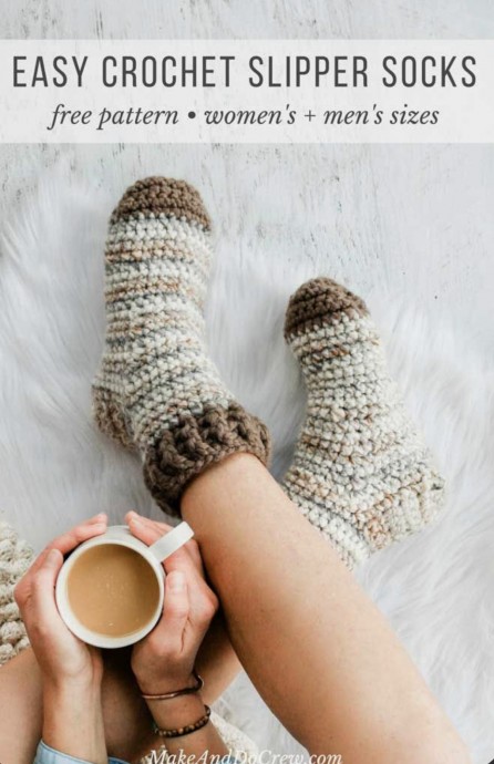 Make Warm Snuggly Crochet Slipper Socks
