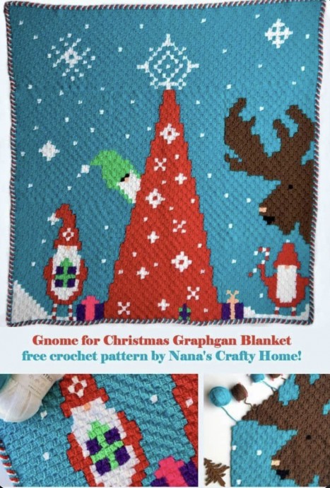 Make a Gnome for Christmas C2C Blanket