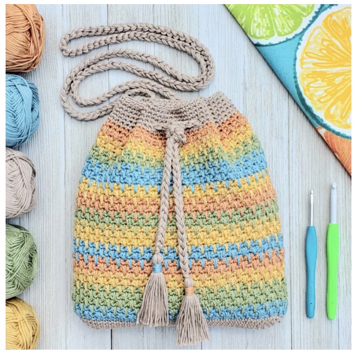 DIY Summer Slice Drawstring Bag