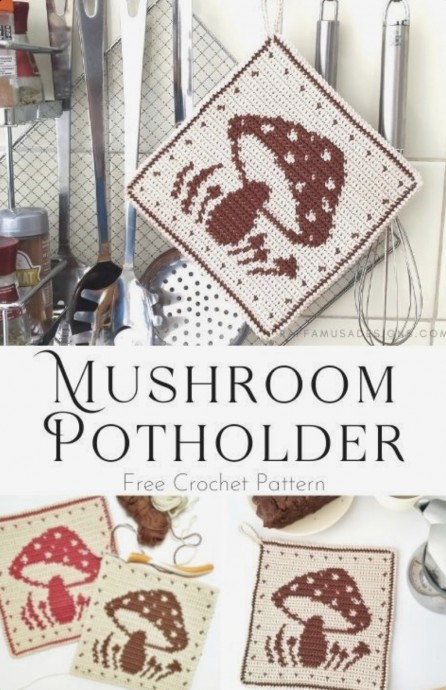 Crochet a Mushroom Potholder